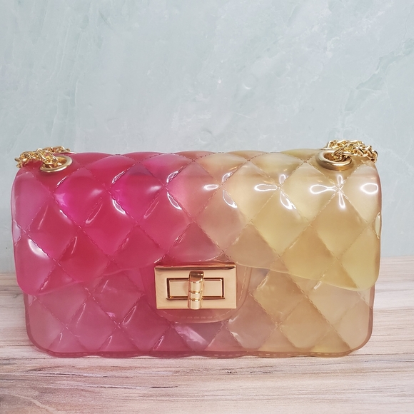Handbags - NEW Pink Clear Quilted Small Jelly Crossbody